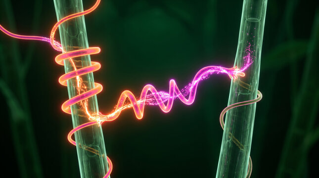Parasitic Plant Vine Transmitting Chemical Stress Signals Between Hosts 3D Art
