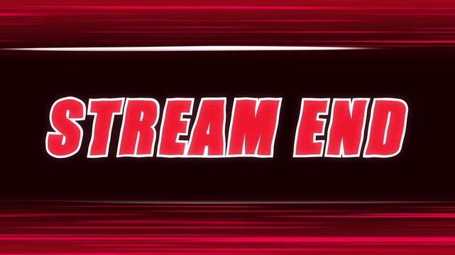 Red stream end screen animation loop with speed lines for gaming and live streaming content