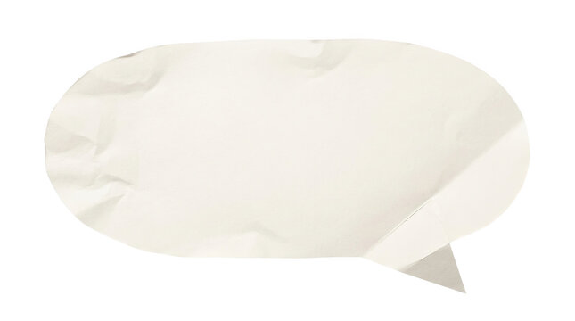A simple blank white speech bubble with a rounded shape and a pointing tail for text communication isolated on transparent background