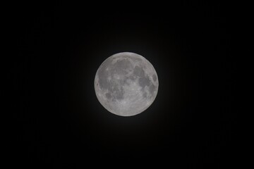 Fototapeta premium Bright full moon against a black night sky