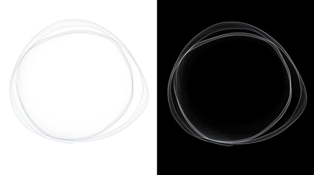 Minimalist hand drawn circle frames, organic scribble ring illustrations, black and white circular pencil sketch borders for logo design