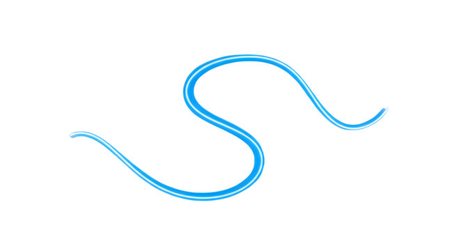 Blue abstract squiggly line design isolated on transparent background transparent background