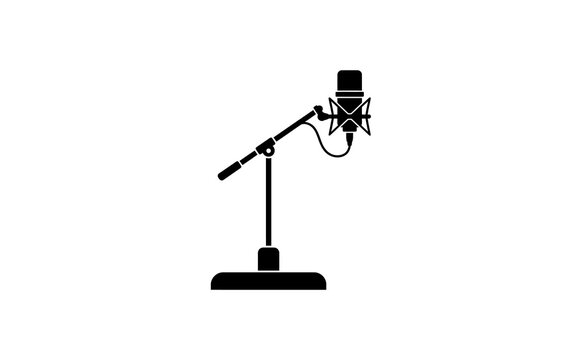 Microphone vector icon illustration on isolated white background graphics