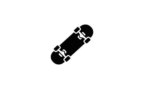 Skateboard icon vector symbol isolated on clean white background graphic