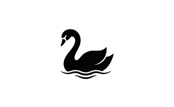 Swan logo vector icon isolated on a clean white background for design