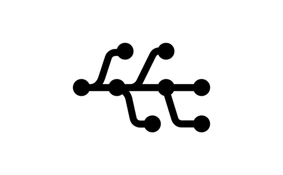 Git branch icon symbol black vector illustration graphic design element