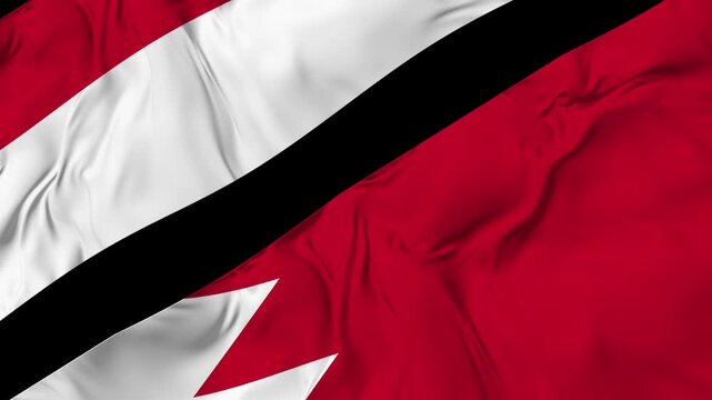 Yemen v Bahrain Flag Waving Seamless Loop Animation in 4K UHD