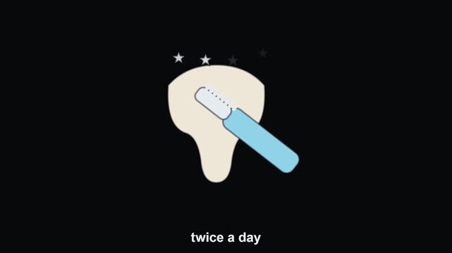 Animated Toothbrush Cleaning Teeth Oral Hygiene
