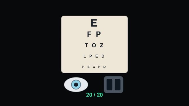 Animated Eye Vision Chart Snellen Test Examination