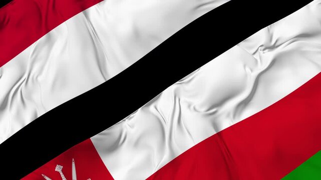 Yemen v Oman Flag Waving Seamless Loop Animation in 4K UHD