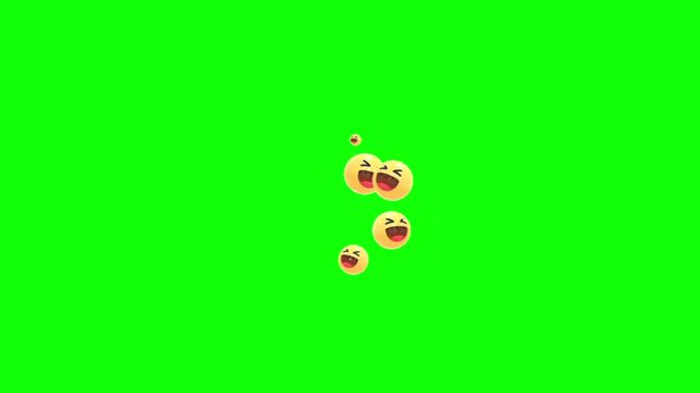 Green Screen Haha Laugh Emoji Floating Reaction Social Media Video Asset