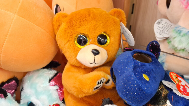 Ty Beanie Boos Duncan plush teddy bear toy with big sparkling eyes displayed on September 17, 2026 in Bangkok, Thailand 