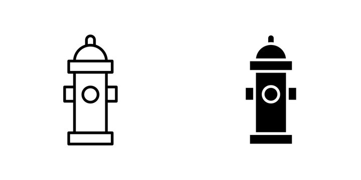 Fire hydrant icon flat outline in black
