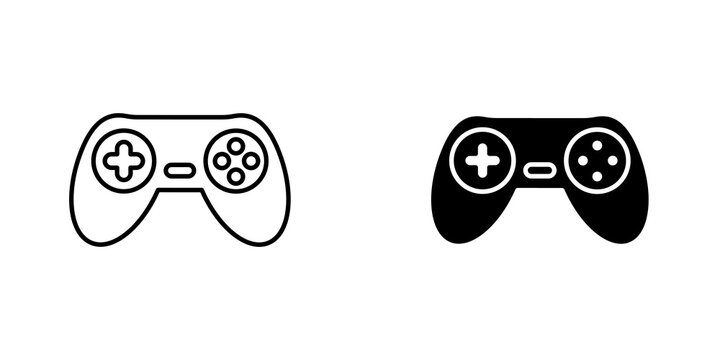 Game controller icon flat outline in black