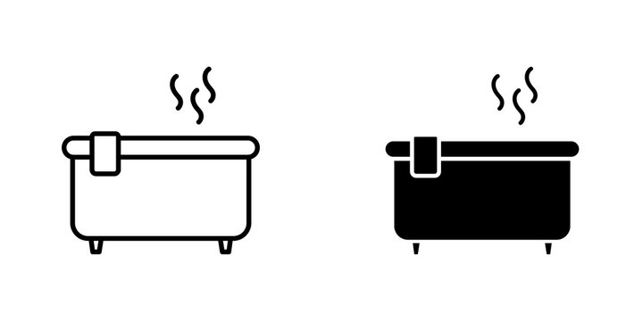 Hot tub icon flat outline in black