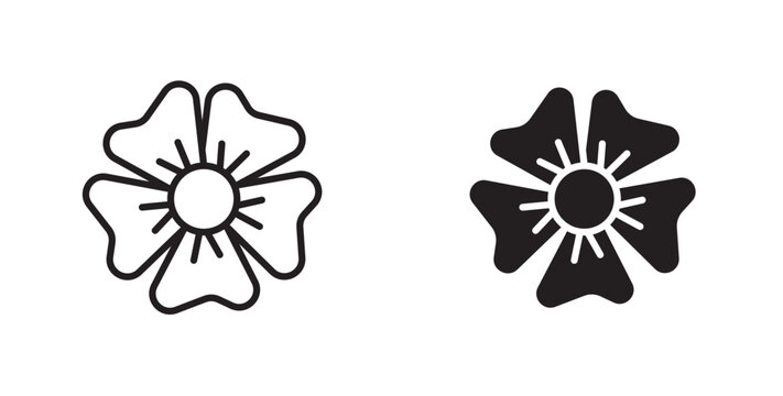 Hypericum icon flat outline in black