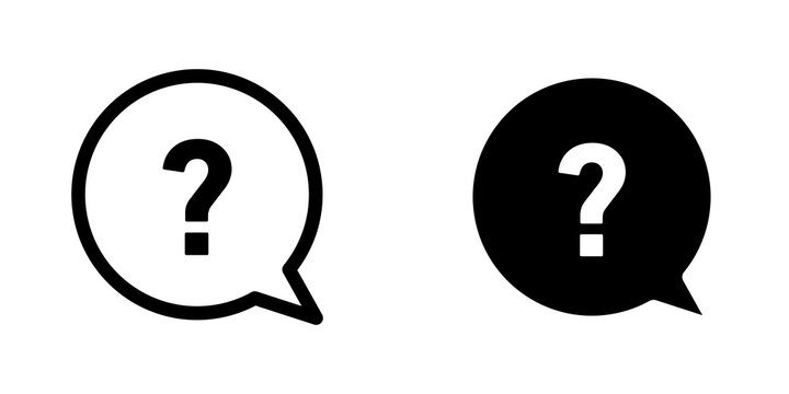 Interrogation icon flat outline in black