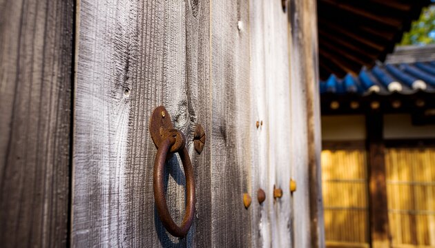 old hanok Korean traditional house door