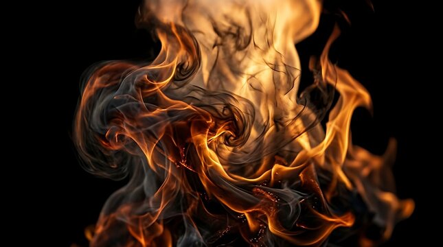 Swirling flames and fire abstract graphic with dynamic motion