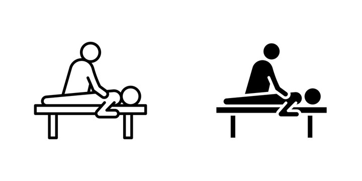 Massage icon flat outline in black