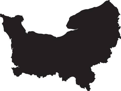 Normandy region map silhouette vector illustration in France