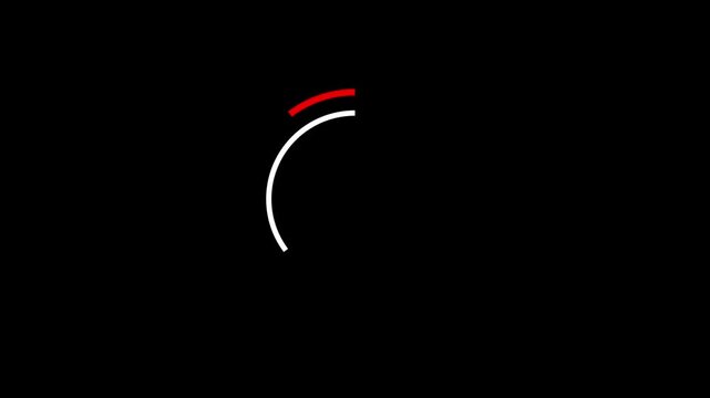 4K Minimalist Animated Loading Circle - Rotating Progress Spinner UI Overlay on Black