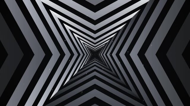 Chevron pattern converges toward a vanishing point on a black background.