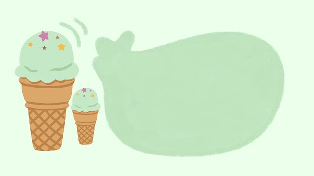 Cute Ice Cream Hand Drawn Frame Animation for Summer Dessert	