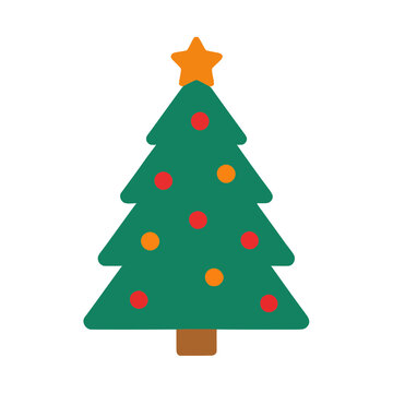 Decorated Christmas Tree with Star