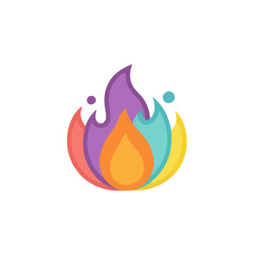Colorful abstract flame logo