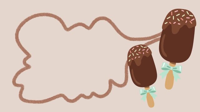 Cute Ice Cream Hand Drawn Frame Animation for Summer Dessert	