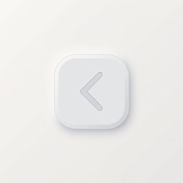White Left Arrow Button Icon