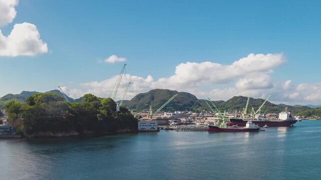 Onomichi Harbor Islands and Ships Japan Time lapse