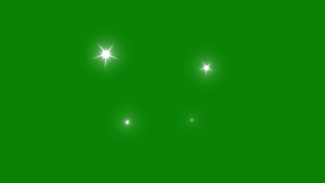 4K Twinkle Sparkling stars Shine animation with super smooth transition on green screen, Retro blinking twinkle stars pop-up animation shiny glowing star, vector doodle, glitter motion burst effect.