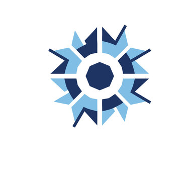 Geometric abstract snowflake logo