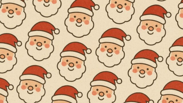 Festive Santa Claus pattern wallpaper.