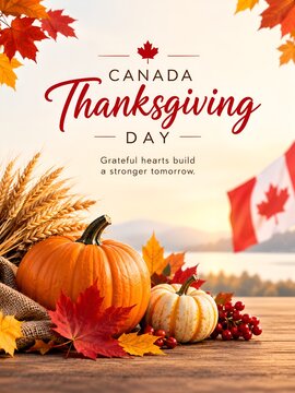 Canada thanksgiving day festive autumn scene
