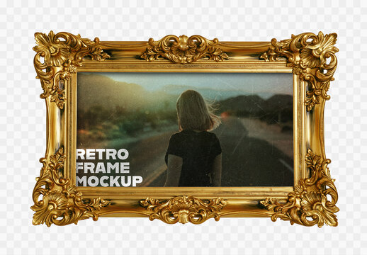Retro Gold Frame Mockup