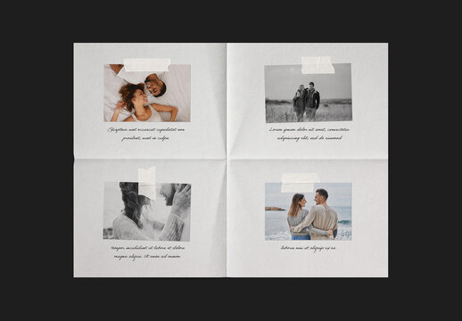 Romantic Memory Board Photo Collage Mockup