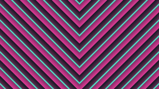 Abstract Geometric Pink and Teal Chevron Lines Pattern Motion Background