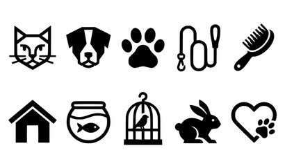 Obraz premium Pet Care Animal Logo Symbol Vector Collection EPS