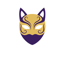 Obraz premium Kitsune mask with purple and gold colors