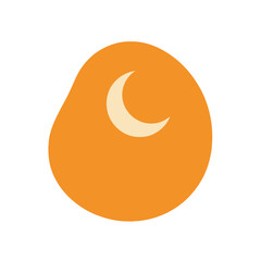 Orange blob with crescent moon icon © silva
