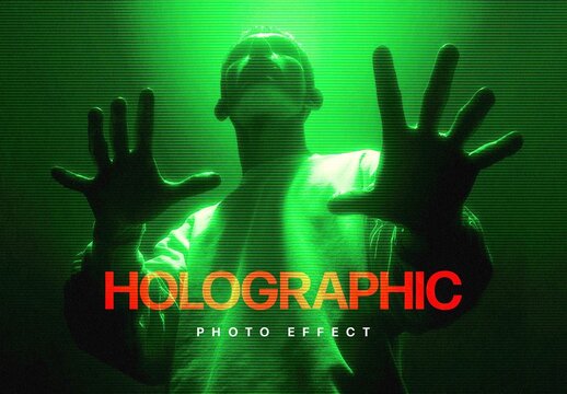 Holographic Neon Effect For Poster And Social Media Design