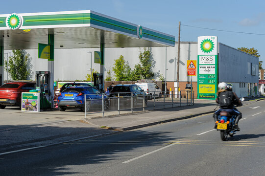 Motorcyclist Rides Past Busy BP Garage Forecourt with &pound;1.99 Diesel Rates