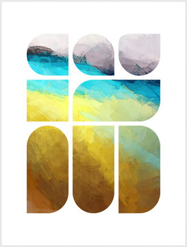 30 Chromatic Fragments (Cyan / Ochre Gold): Sunlit Shoreline or Luminous Strata