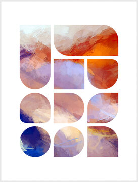 28 Chromatic Fragments (Warm Sunset / Violet): Terracotta Twilight or Prism of Dusk