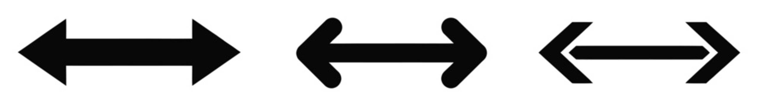 Double arrow icons vector illustration with black silhouette, isolated on transparent