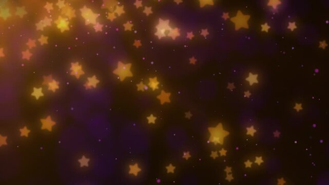 幻想的な光の中をゆっくり舞い落ちる黄色の星とパーティクルのループ背景動画 / Yellow Stars and Particles Slowly Falling Through a Dreamy Light &ndash; Looping Background Video