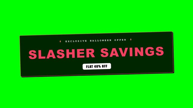 Slasher Savings Flat 40% Off Halloween Green Screen 4K Title